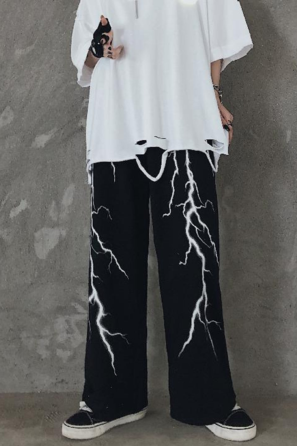 Thunder Lightning Gothic-Hose mit weitem Bein