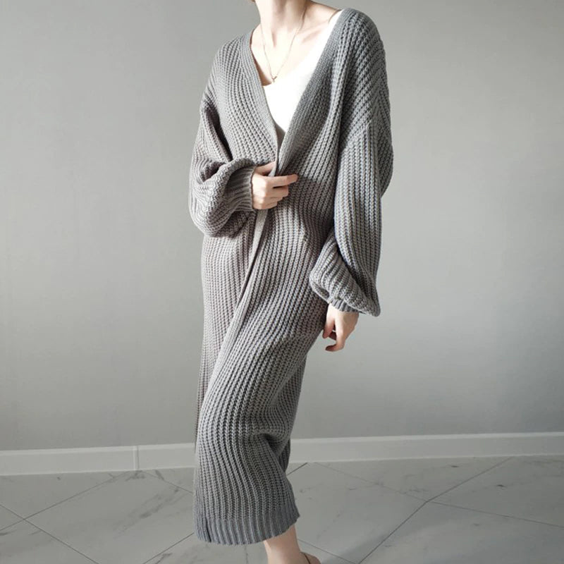 Long Loose Knitted Oversized Cardigan Sweater