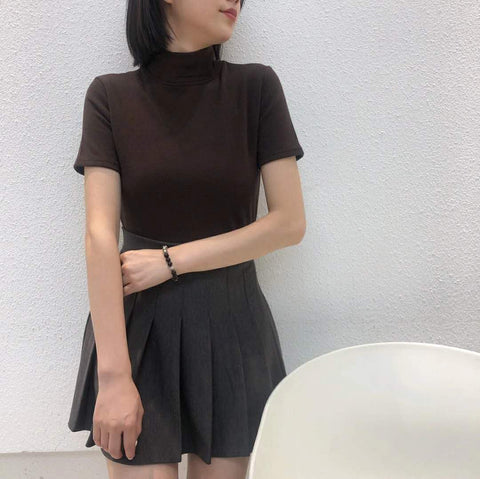 Slim Elegant Stretchy Turtleneck Shirt