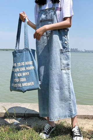 Long Sleeveless Loose Denim Outwear Dress