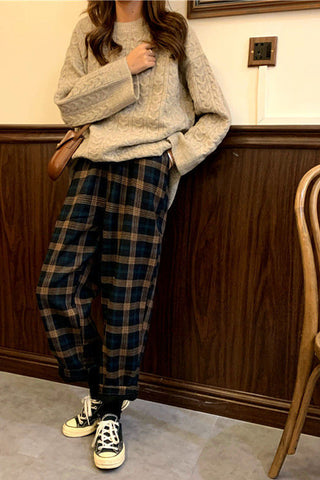 Retro Plaid Colors Long Pants