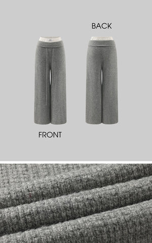 Oversized Knit Hoodie and Wide-Leg Pants Set