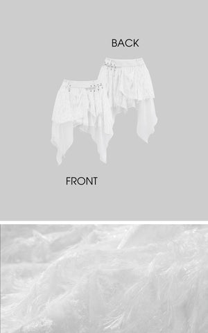 Deconstructed Feather Fringe Skirt