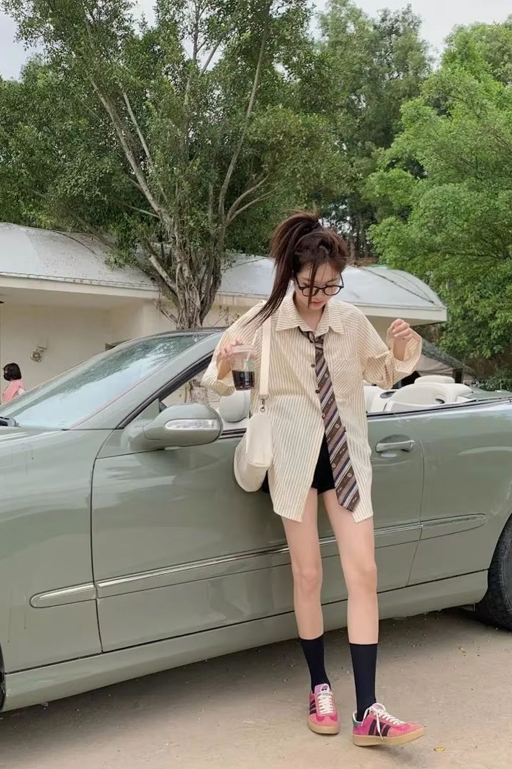 Long Sleeve Elegant Striped Blouse Shirt With Tie
