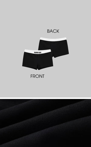 Contrast Waistband Fitted Mini Shorts for Streetwear Layering