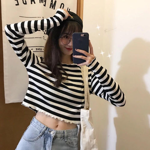 Vintage Striped Long Sleeve Shirt