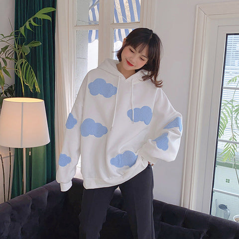 Clouds Pattern Casual Hoodie