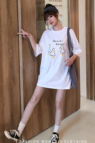 Duck Cartoon Quack Quack Loose Shirt