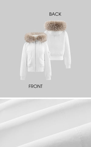 Cropped Fur Collar Down Jacket