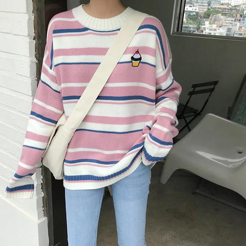 Cake Pocket Embroidery Sweater