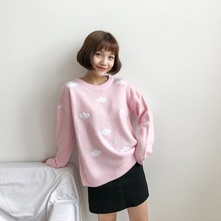 Vintage Clouds Knitted Sweater