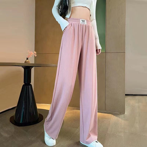 High Waist Elastic Loose Long Pants