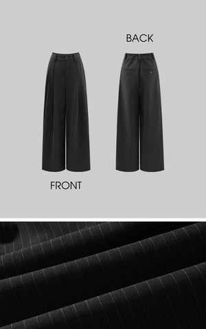 Pinstripe Wide-Leg Trousers