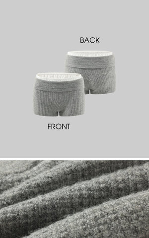 Knit Texture High Waist Shorts