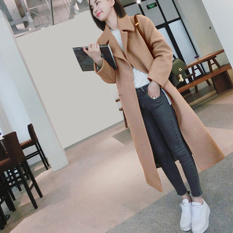 New Thicken Wool Long Coat