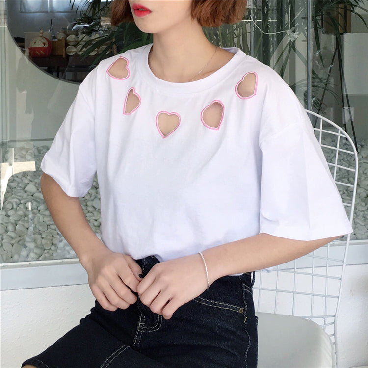 Embroidery Love Heart Shirt