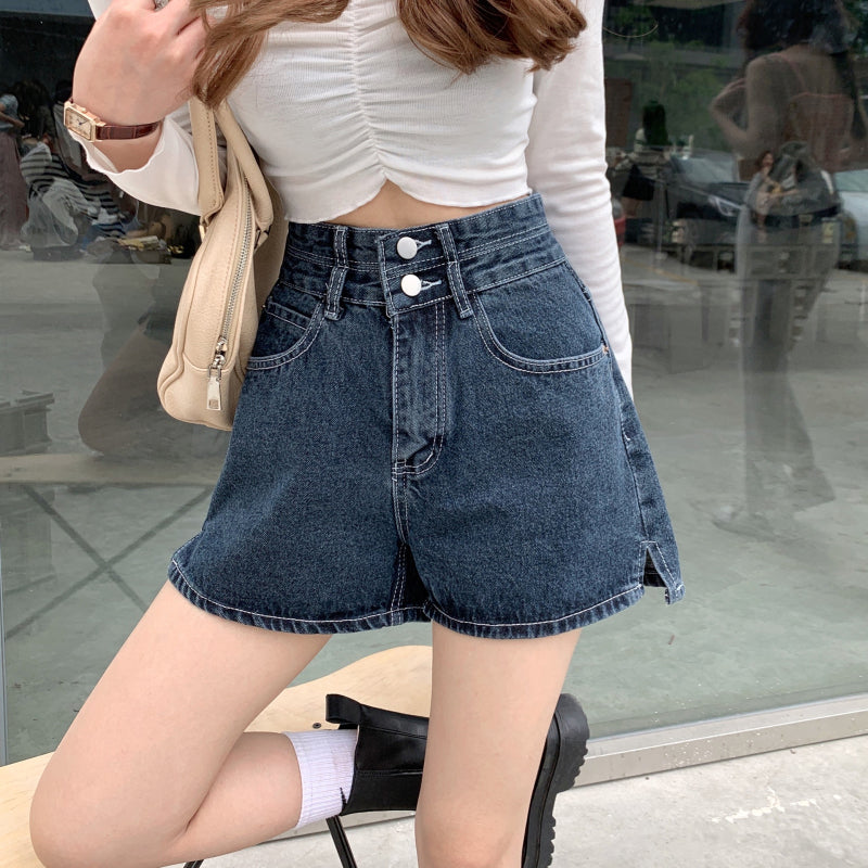 Sexy Side Little Cut Retro Jeans Shorts