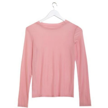 Long Sleeve See Through Transparent Mesh Shirt