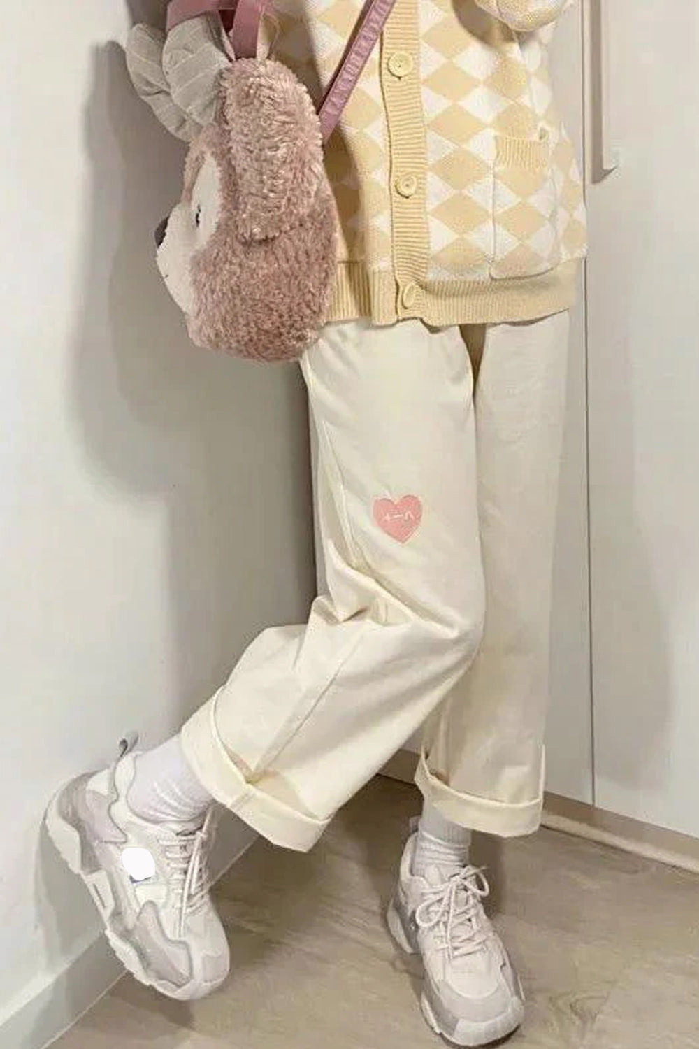 High Waist Sweet Love Shaped Vintage Corduroy Pants