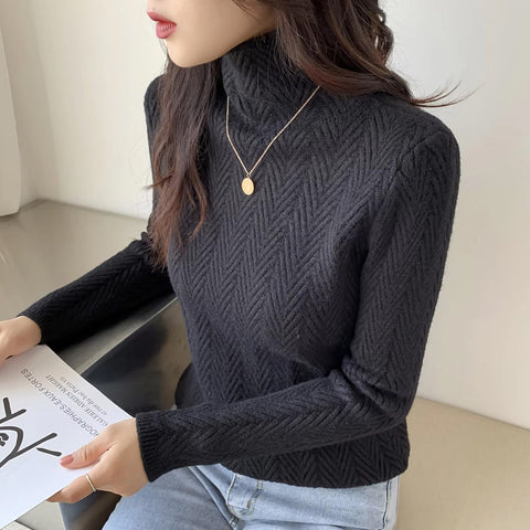 Long Sleeve High Neck Casual Turtleneck Sweater