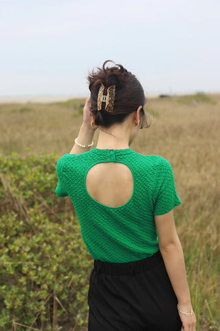 Sexy Strickshirt mit ausgehöhltem Rücken 