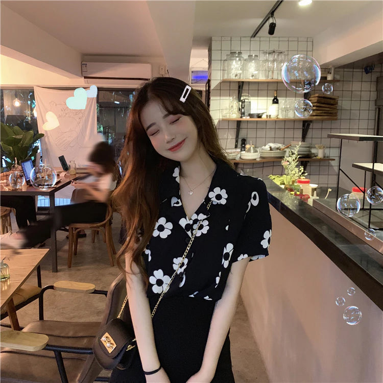 Casual Daisy Floral Printed Blouse Shirt
