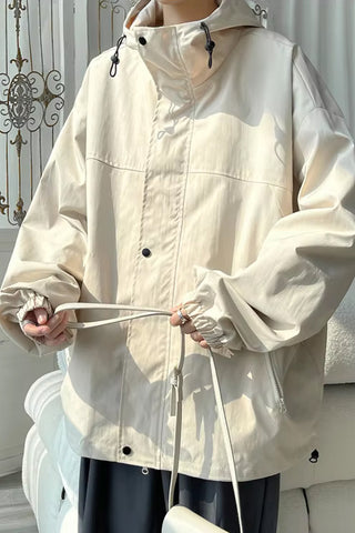 Loose Pockets Men Windbreaker Jacket