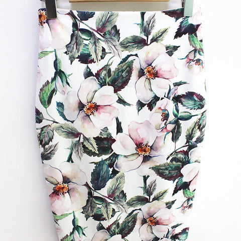 Floral Print Midi Skirt