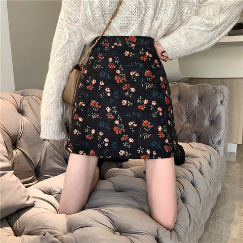 High Waist Floral Printed Bodycon Mini Skirts