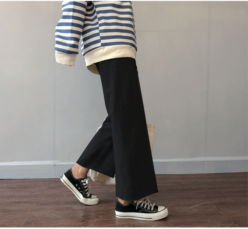 Casual Wide Leg Ankle Length Loose Pants