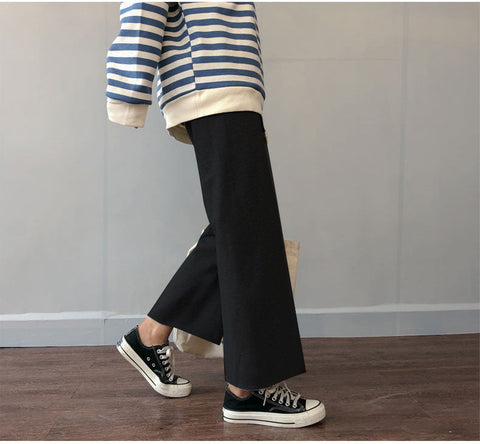 Casual Wide Leg Ankle Length Loose Pants