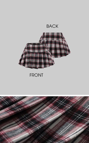 Plaid Pleated Mini Skirt