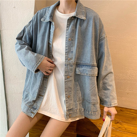 Long Sleeve Double Pocket Denim Jeans Jacket
