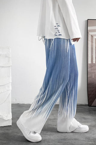 Loose Tie Dye Pleated Men Pants