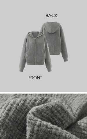 Oversized Knit Hoodie and Wide-Leg Pants Set