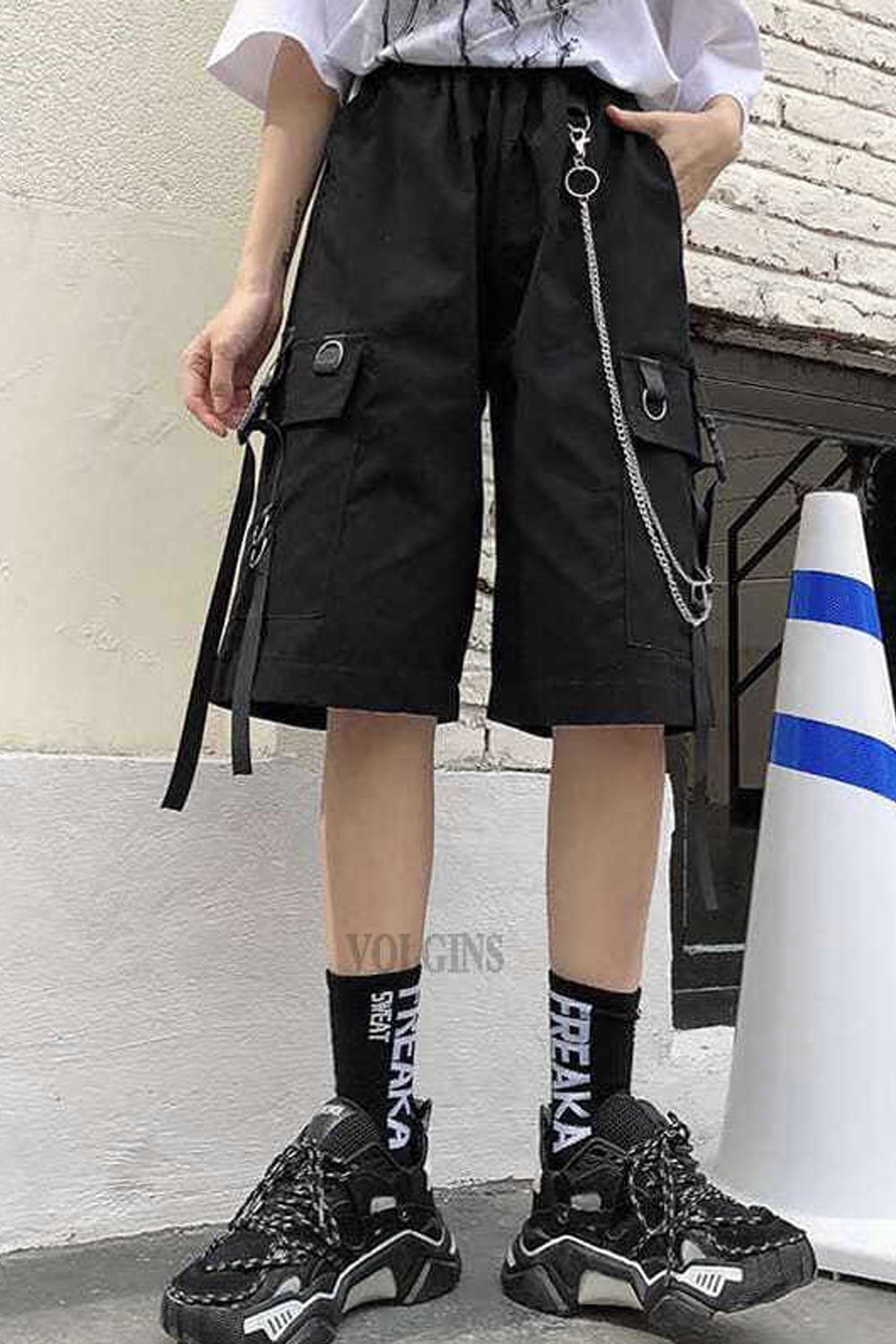 Hip Hop Streetwear Shorts Hosen mit Kette