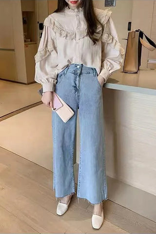 Long Sleeve Vintage Lace Blouse Shirt