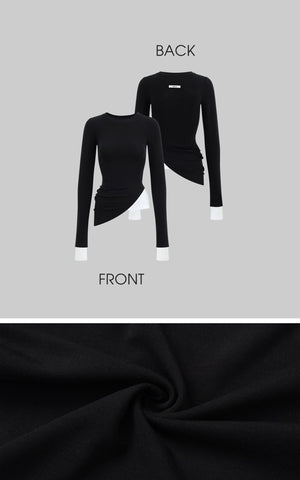 Black Two-Layered Long Sleeve Top