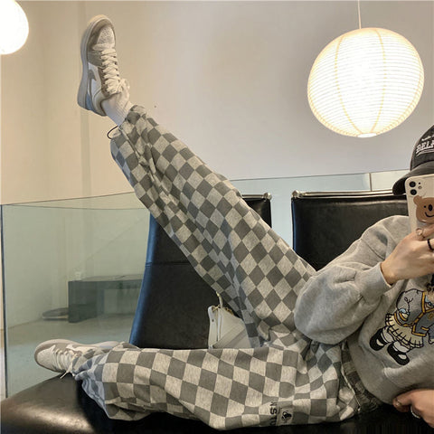 Casual Plaid Checkerboard Jogger Sweatpants