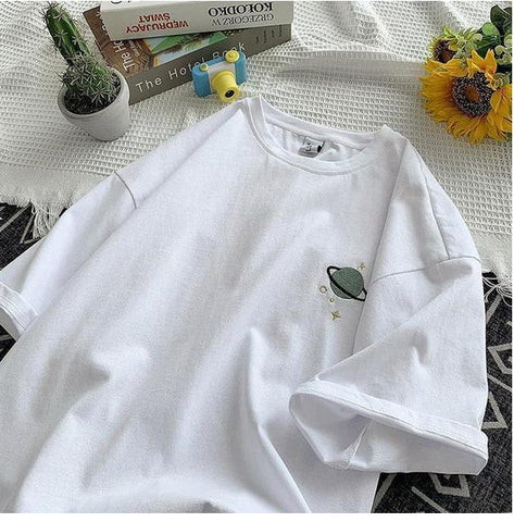 Short Sleeve Planet Pocket Embroidered Shirts