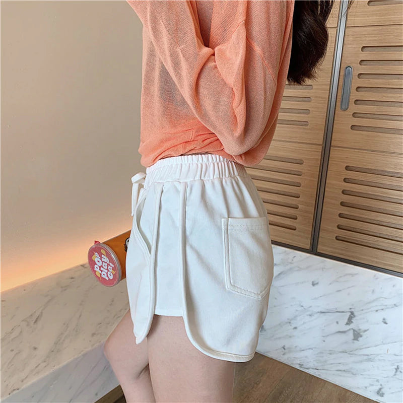 Solid Colors Casual Shorts Pants