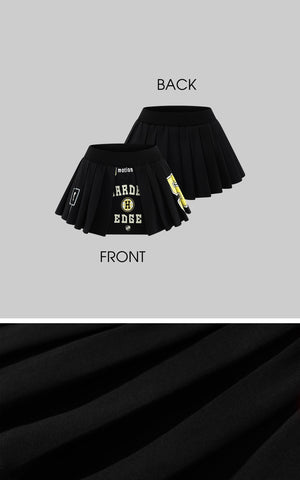 Graphic Pleated Mini Skirt