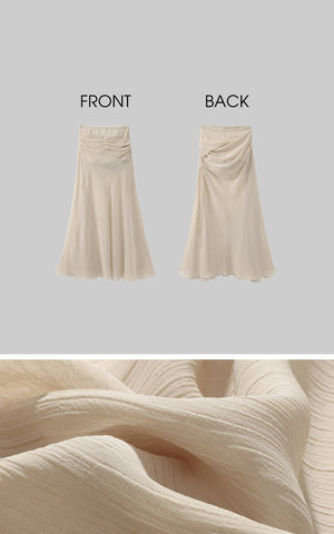 Asymmetric Drape Midi Skirt