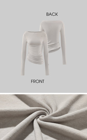 Asymmetric Long Sleeve T-Shirt with Logo Print