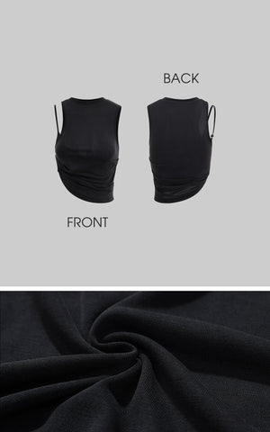 Asymmetrical Strap Cropped Tank Top