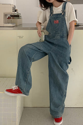 Loose Long Casual Denim Jumpsuit