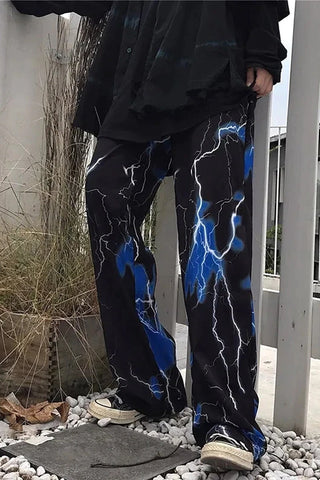 Thunder Lightning Printed Long Hip Hop Pants