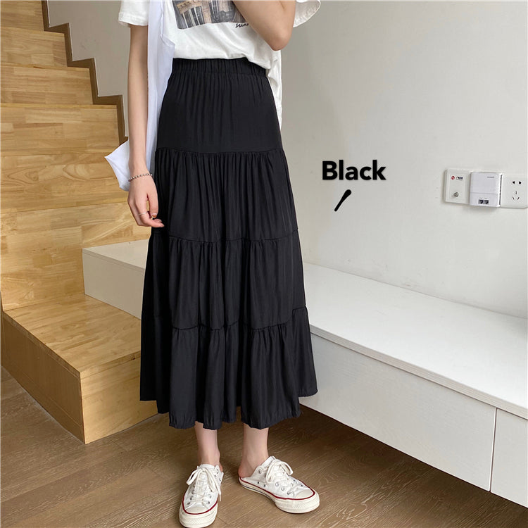 High Waist Vintage Elastic Chiffon Skirts