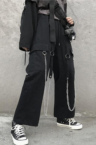 Punk Chain Wide Leg Pants