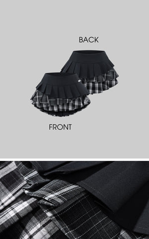 Layered Pleated Mini Skirt